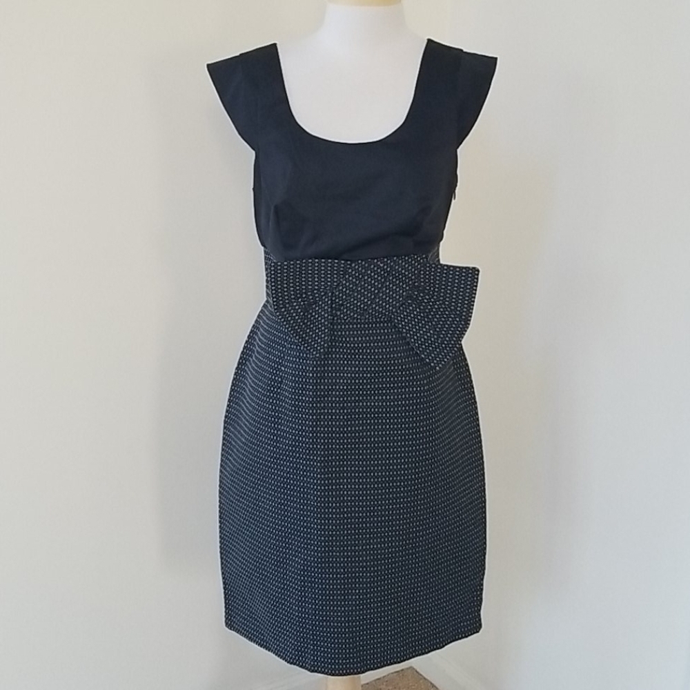 WendyKatlen SZ 6, black combo front bow dress